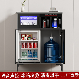 智能语音声控茶吧机家用实木一体柜子O带消毒冰箱饮水机餐柜 新款
