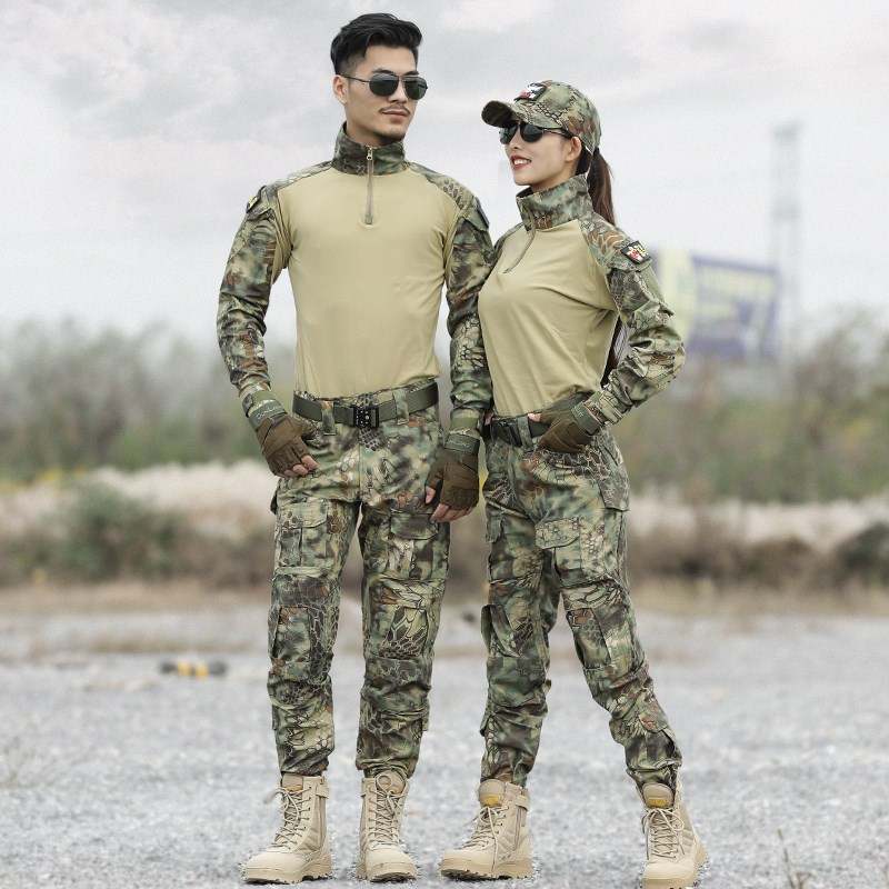 迷彩服男套装夏季耐磨p工作服装军训服弹力战术正版作训服战狼蛙
