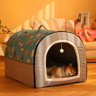 加绒厚可拆洗别墅睡觉 宠物帐篷猫窝狗中小型犬大型房子保暖F四季