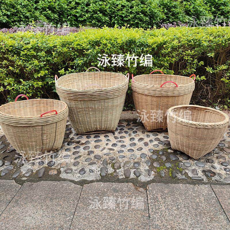 竹编箩筐储物收纳淘米杂货蔬菜水果稻谷竹箩垃圾筐结婚喜事表演筐,特色手工艺,竹编/竹雕,淘宝优惠券,粉丝福利购,淘宝优惠卷