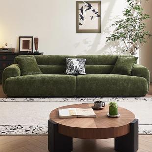 古比奥 山谷沙发可拆洗小户型客厅法式复古风雪尼尔布艺直排沙发