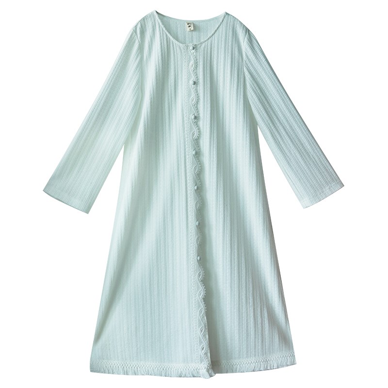 【白色恋歌】圆领针织流苏开衫长衫女春秋季蕾丝花边白色毛衣外套