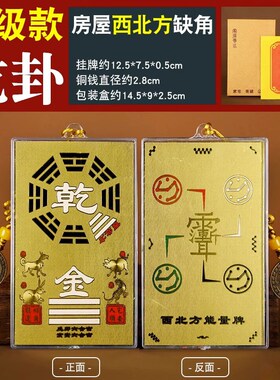 天医卦犬乾挂件乾字房屋戌亥乾卦缺角牌金属艮带猪和狗的乾卦镜