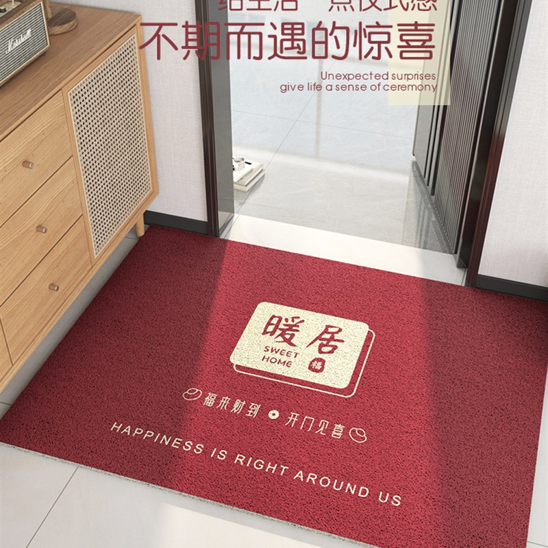 入户门地垫进门门口脚垫玄关红色丝圈除尘门垫门外耐脏进户门地毯