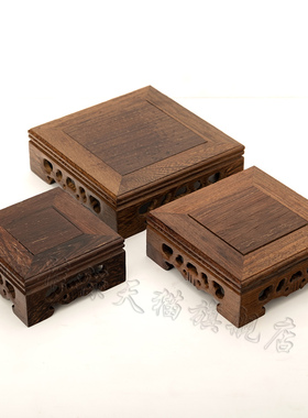玉玺印章工艺底座官印财印摆件专用底座鸡翅木方形底座正方底座