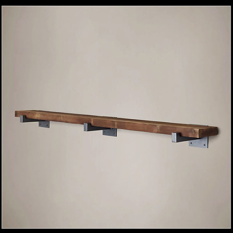 美式装饰架复古铁艺墙上置物架电视背景墙一字隔板实木壁挂书架子