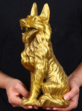 新旺财守财2018年狗礼品招财狗年开业礼品摆件狼铜工艺品客厅摆件