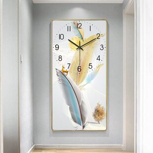 客厅轻奢挂表时钟挂墙现代简约钟表挂钟北欧装饰画长方形家用时尚