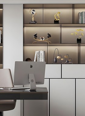 轻奢高端大气上档次摆件现代高档C老板领导办公室酒柜装饰品工艺