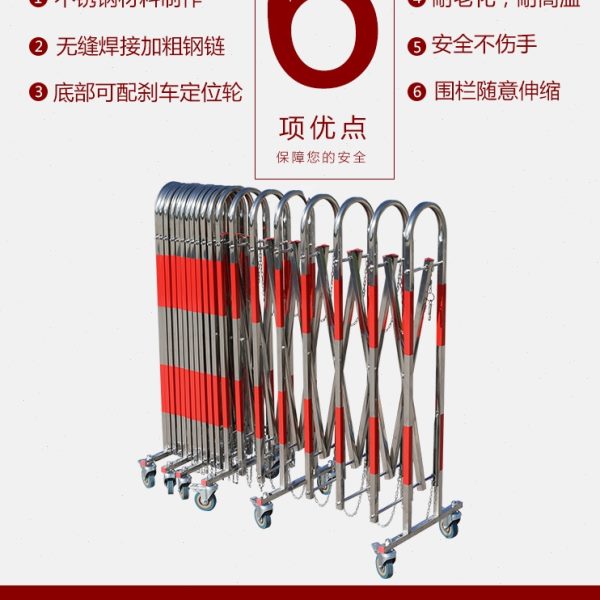 国标304不锈钢伸缩围栏可移动折叠护栏幼儿园围挡安全隔离护栏门