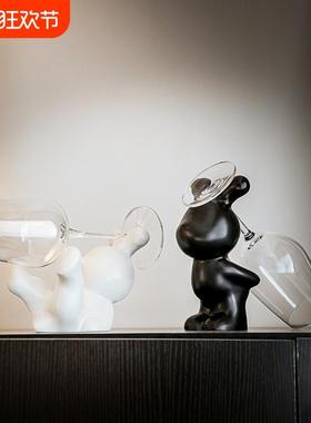 简约现代红酒杯架摆件轻奢办公室客厅玄关电视柜酒店酒柜软装饰品