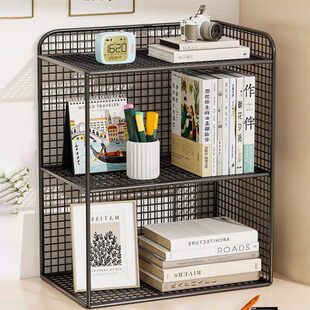 办公桌分层架桌面置物架子收纳架书桌铁艺桌上书架储物架子简易上
