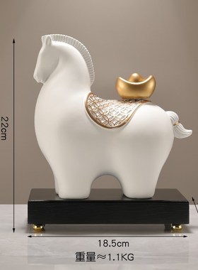 马上有钱摆件招财客厅酒柜轻奢高H档玄关装饰品乔迁礼物开业