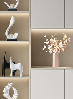 轻奢高档酒柜摆件电视柜玄关家居装饰品办公室风生W水起现代高级