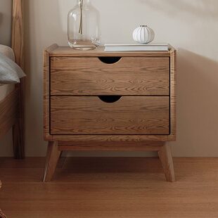 头抽北欧全实木储物柜卧室斗柜收纳柜白简约现代柜蜡纯实木床木双