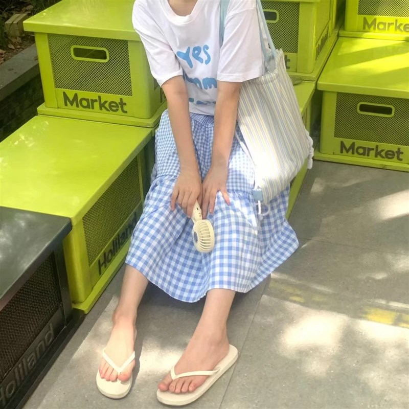 白色人字拖女夏外穿k海边绝美夹角凉拖鞋平底防滑夹拖沙滩休闲