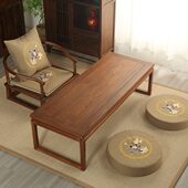 小榻榻米阳台小茶几子茶几实木矮桌禅意飘窗桌老榆木日式 炕桌地台