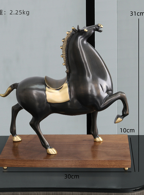 纯铜马到成功办i公室铜马摆件客厅酒柜轻奢高档装饰品乔迁新居礼