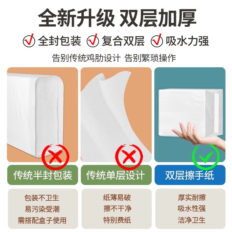 立得惠双层擦手纸商用整箱酒店卫生间家用厨房擦手纸家用抽取式纸图片