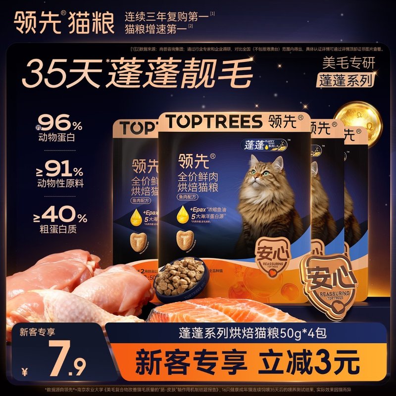 【重磅上新】领先蓬蓬袋烘焙猫粮美毛专研猫粮试吃尝鲜图片