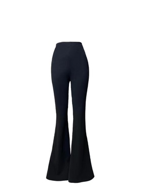 BETTER ME 气质百搭修身高腰垂感微喇拖地裤黑色显瘦女士