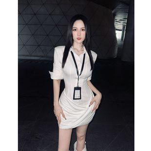 衬衫 欧美辣妹性感修身 拼接连衣裙短裙 BETTER