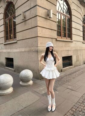 BETTER ME 蕾丝拼接 鱼骨胸衣女春修身纯欲吊带背心