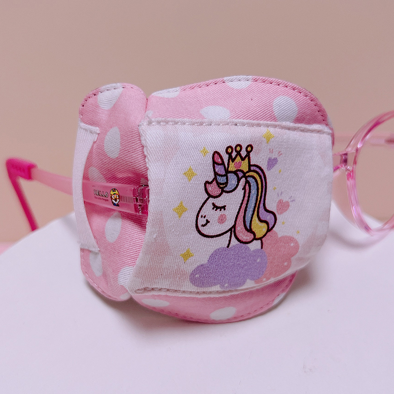 儿童卡通单眼遮盖眼罩立体包围设计纯棉水洗超萌男女孩单眼眼镜罩