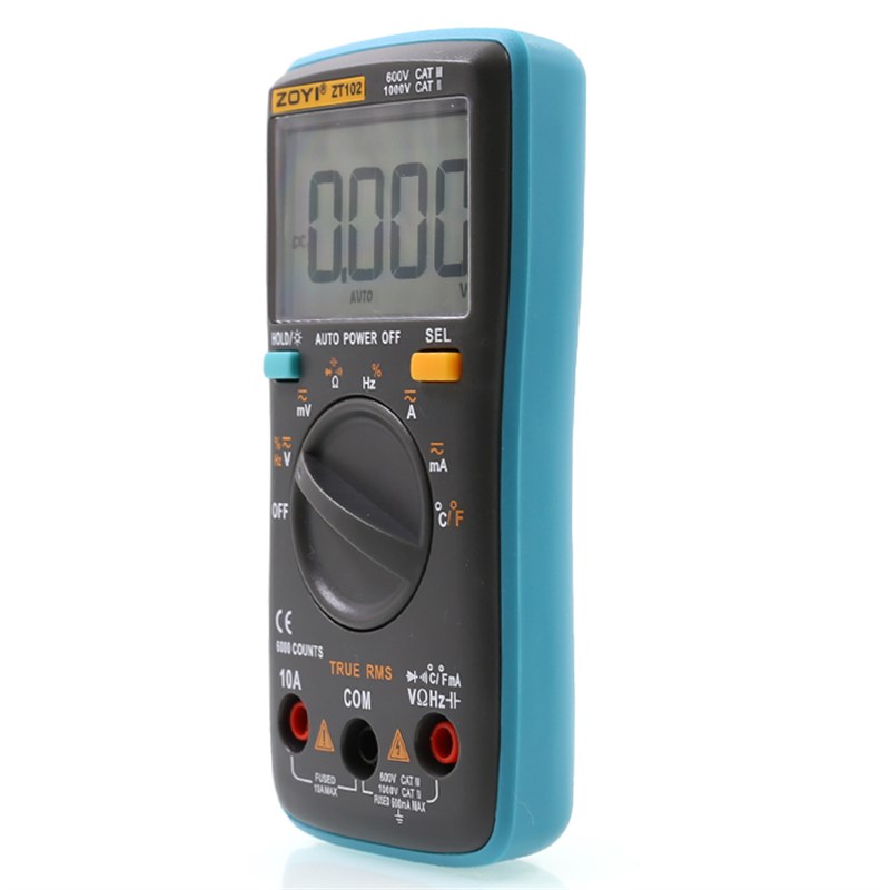 众仪ZT102防烧数字万用表高精度自动量程数显家用电工万能表ZT100
