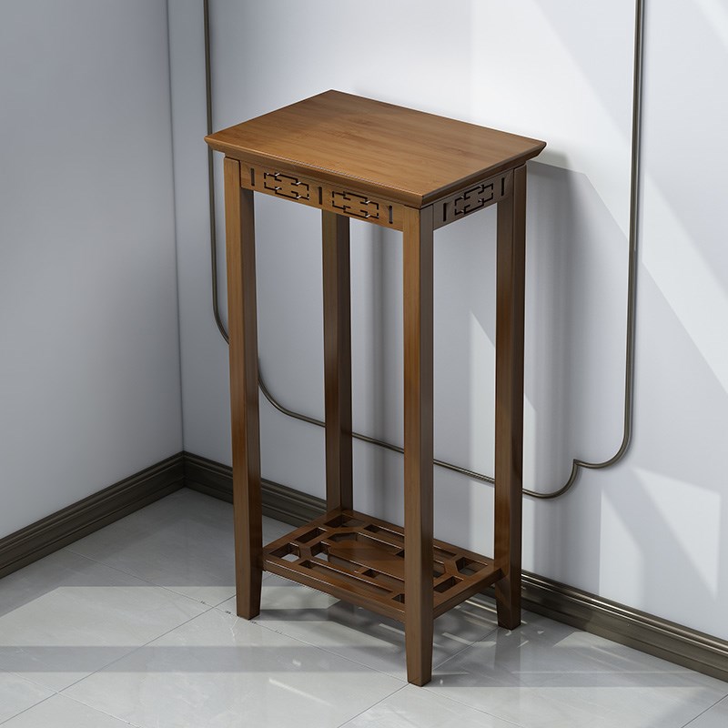 花台置物架新中式实木盆景架客厅落地奇石底座鱼缸架家用花盆托架