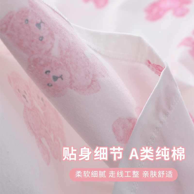 女童睡裙2023夏季新款睡衣儿童短袖家居服中大童母女装连衣裙