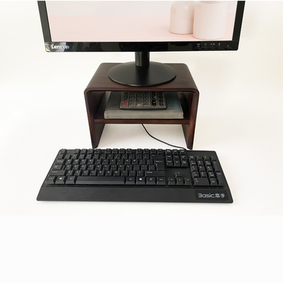 双层电脑显示器增高置物架办公桌面收纳架屏幕底座支架加高实木架