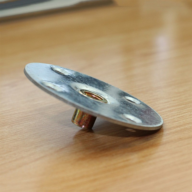 直供沙发脚铁片1k5厚70圆片M8 M10带螺母椅脚连接片家具五金配件