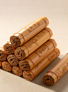 中式竹简书古风摆件家居视频办公桌面装饰品书架创意礼品竹编道具