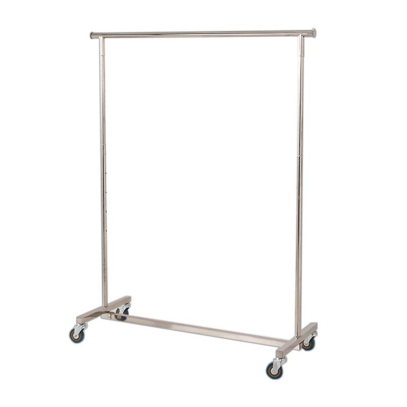 不锈钢服装展示架折叠伸缩挂衣架带轮子龙门架加粗落地式移动货架