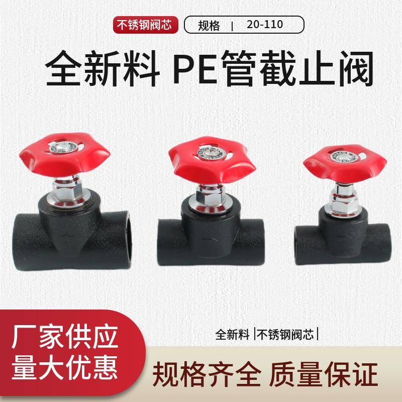 pe升降截止阀20/25热熔阀门开关配件32PE自来水管截水不锈钢阀芯