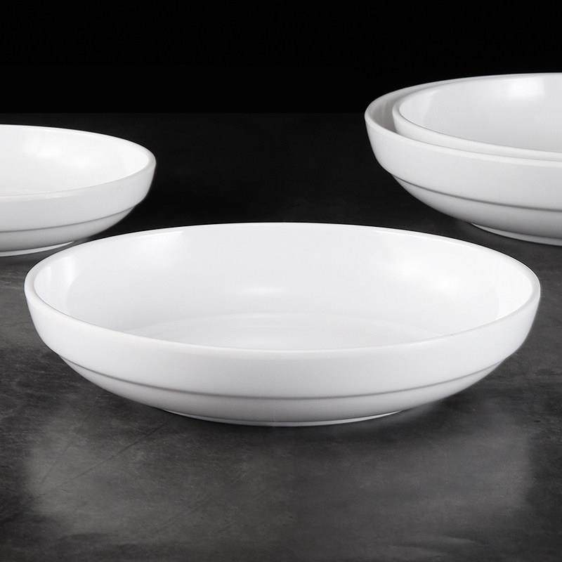 密胺深盘商用圆盘菜盘子炒菜盘平盘酒店餐厅自助餐盘白色塑料碟子,餐饮具,盘,淘宝优惠券,粉丝福利购,淘宝优惠卷