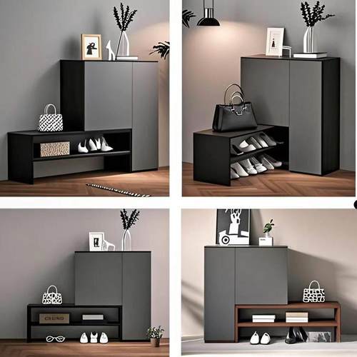 实木入户鞋柜家用门口带换鞋凳一体鞋架子靠墙玄关柜储物收纳柜子