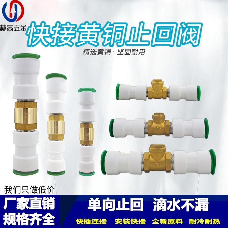 ppr快接止回阀PE单向阀20快插25快速接头免热熔止回阀防水倒流阀