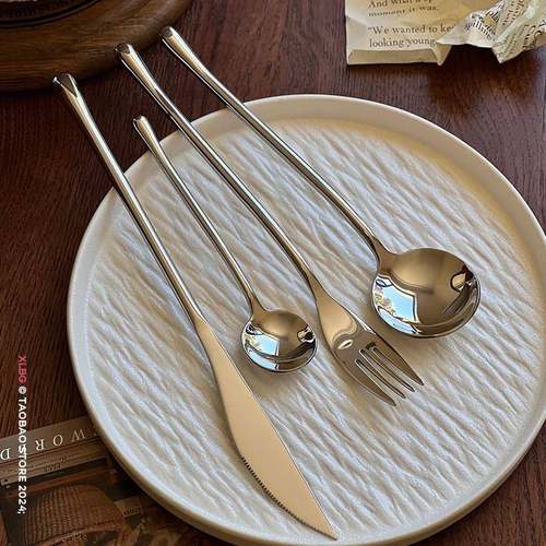 牛排刀叉勺子三件套装304不锈钢加厚高档西餐饭厅餐具家用ins牛扒