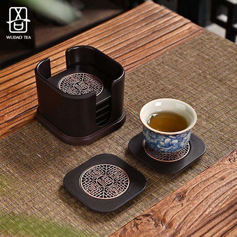 高档功夫茶杯垫底座茶桌隔热防烫五福茶垫收纳茶台茶道配件承茶托,餐饮具,茶道/零配,淘宝优惠券,粉丝福利购,淘宝优惠卷