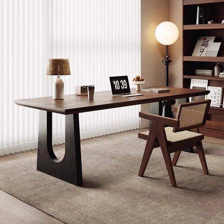 实木桌办公电脑桌胡桃木色客厅大长书桌家用大板餐桌椅学习工作台,商业/办公家具,办公电脑桌,淘宝优惠券,粉丝福利购,淘宝优惠卷