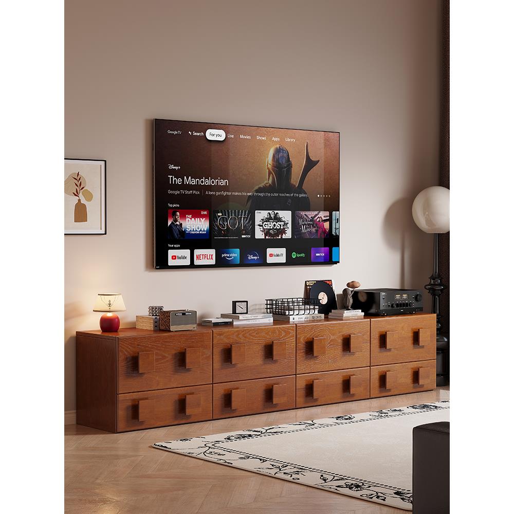 实木电视柜客厅二手模块化侧柜覆古多功能落地式卡门柜家庭收纳柜