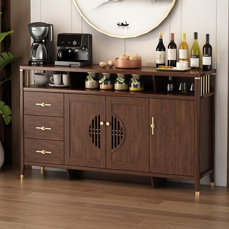 新中式实木餐边柜覆古柜子收纳柜客厅靠墙小边柜新款多功能茶水柜