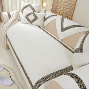 通用防滑高档亚麻坐垫轻奢风可定制沙发盖布 北欧棉麻沙发垫四季