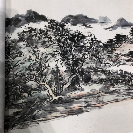 黄宾虹 山川卧游卷 近代名家山水国画真迹微喷复制装饰画临摹学习
