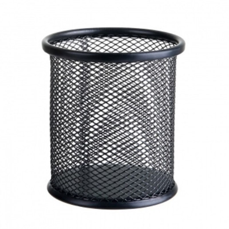 创意办公学生笔筒铁艺方形多x功能圆形笔盒桌面文具收纳网格笔筒