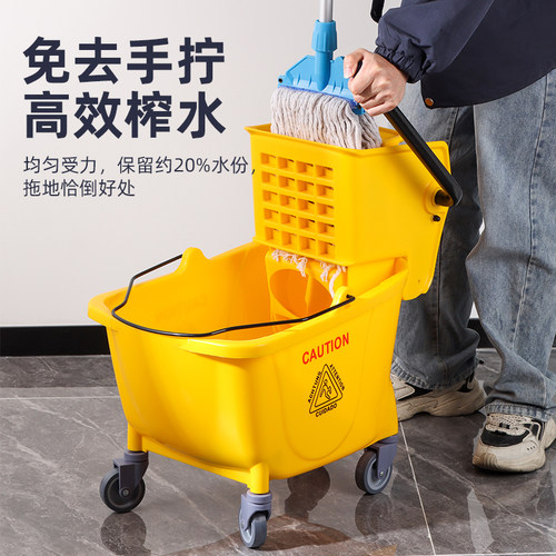 榨水车挤水桶拖把桶免手洗拖地桶酒店清洁车洗拖把拖布压水柞水车