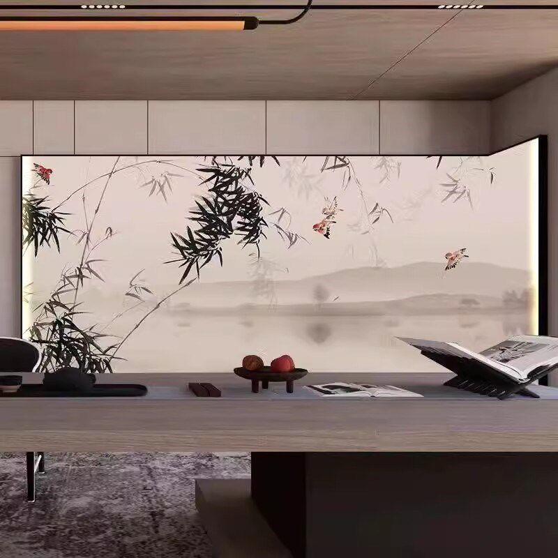 新古典壁纸定e制壁画风景手绘水墨竹子墙纸客厅电视背景墙装饰墙