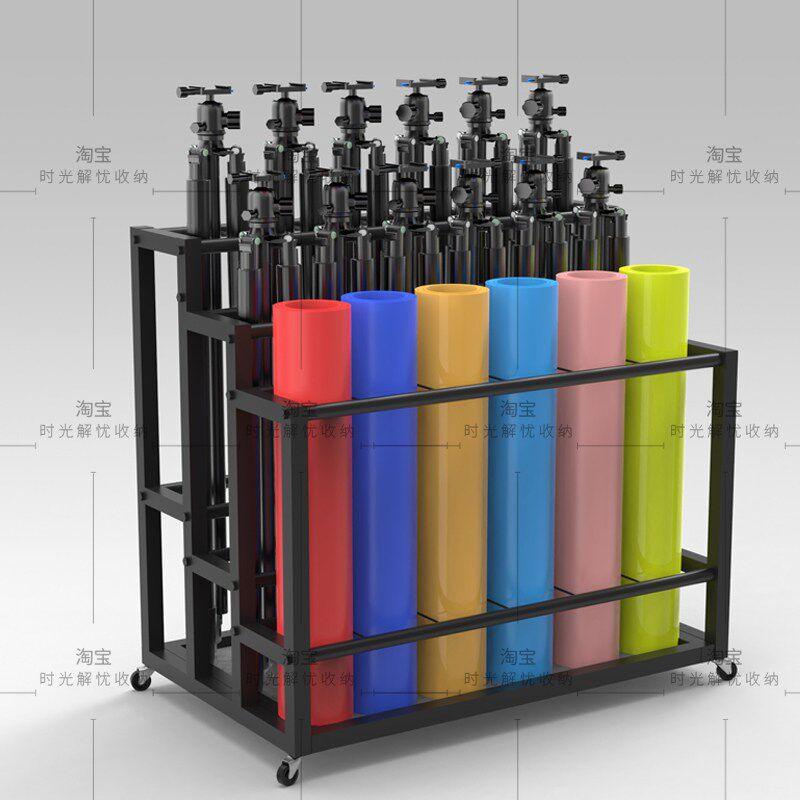 影棚收纳箱背景纸布卡纸收纳架背C景架三脚架灯架摄影器材收纳柜